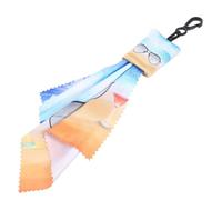 Chiffon Nettoyant pour Lunettes Fibre, Porte-clés Imprimé | Pochette Incluse avec Mousqueton, Format Compact pour Voyage, Adapté aux Écrans de Smartphone et Surfaces Délicates