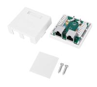 Chiffonade Adaptateur de jonction de plaque murale RJ45-8P8C à 2 ports - Boîtier de connecteur Ethernet pour câblage réseau, montage encastré avec vis et ruban adhésif