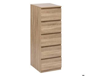 Chiffonier 5 tiroirs effet bois naturel - 5 five simply smart
