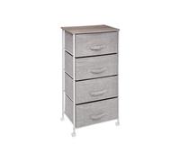 Chiffonnier 4 tiroirs avec roulettes gris clair Gris