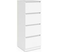 IDMarket - Meuble d'appoint 4 tiroirs TOMI 30x30x80 cm chiffonnier pour entrée Salle de Bain Bois Blanc