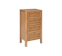 Atmosphera - Chiffonnier 4 tiroirs en cannage TIRIA - Marron - TIRIA Marron G