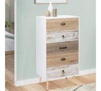 Chiffonnier 5 tiroirs BAHIA commode scandinave Blanc