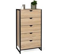 IDMarket Chiffonnier 5 tiroirs Detroit 60 cm - Design industriel