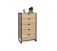 IDMarket Chiffonnier 5 tiroirs Detroit 60 cm - Design industriel