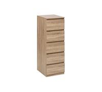 5five - chiffonier 5 tiroirs effet bois naturel