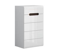 Chiffonnier 5 tiroirs Petits-meubles - Darrel - 60 x 41 x 104cm - Blanc