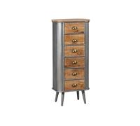 PALISSO - Chiffonnier 6 Tiroirs Bois et Acier Patiné