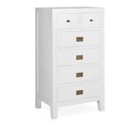 Chiffonnier 6 tiroirs bronze bois blanc