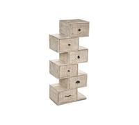 Chiffonnier 6 tiroirs en bois de manguier coloris sable - Longueur 50 x Profondeur 30 x Hauteur 122 cm - -