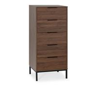 Chiffonnier Auri 5 tiroirs couleur Noyer