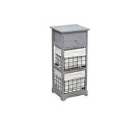 Chiffonnier bois 1 tiroir 2 paniers gris - Gris clair - Tendance Gris