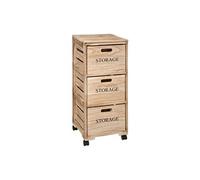 Chiffonnier bois 3 cagettes sur roulettes