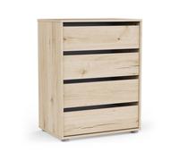 Chiffonnier - BOX & BEYOND - 4 tiroirs - Bois massif - 60 x 40 x 76 cm - Naturel