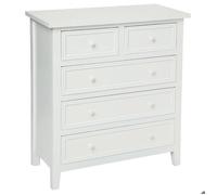 Chiffonnier ""Charme"" blanc 5 tiroirs - Atmosphera Créateur d'intérieur