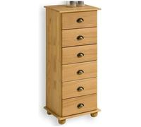 IDIMEX Chiffonnier Colmar Commode apothicaire avec 6 tiroirs de Rangement, en pin Massif Finition cirée