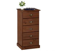 IDIMEX Chiffonnier Paris Commode avec 5 tiroirs en pin Massif lasuré Brun foncé