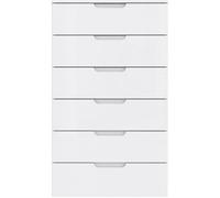 Chiffonnier commode blanc laqué 6 tiroirs - PURE