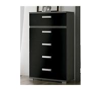Chiffonnier / commode coloris chene cendre/noir- Longueur 60 x Profondeur 39.6 x Hauteur 109.4 cm --