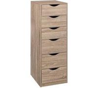 5five Caisson de bureau 6 tiroirs - effet bois naturel beige