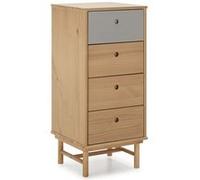 Chiffonnier de nuit Magnus 4 tiroirs, bois massif, 40 cm Largeur