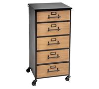 Chiffonnier Design 5 Tiroirs ""Baris"" 87cm Noir