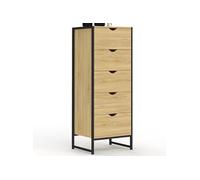 IDMarket - Chiffonnier 5 tiroirs Detroit 45 x 30 x 110 cm | Commode semainier design industriel