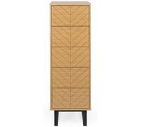 Chiffonnier en bois 5 tiroirs Beige G