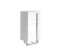 Chiffonnier en bois blanc et acier 7018C, 60 x 45 x 120 cm. -