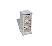 Bois Armoire 3 Paniers Gauches en Tissage Rangement Stockage Salon vidaXL