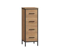 Chiffonnier industriel bois et métal 4 tiroirs dim. 30 x 30 x 82 cm