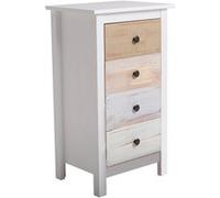 VS Venta-stock Chiffonnier Nuit 4 tiroirs dans Les tiroirs Blancs et Multicolores