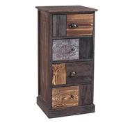 IDIMEX Chiffonnier Mara avec 4 tiroirs, Commode en Bois de Paulownia Style Vintage Ethnique bohême avec gravures