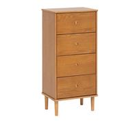Chiffonnier, meuble de rangement avec 4 tiroirs en bois coloris Marron - Longueur 50 x Profondeur 35 x Hauteur 107,5 cm