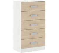 Chiffonnier , meuble de rangement coloris andersen, puccini - Longueur 60 x Profondeur 37,80 x Hauteur 108 cm