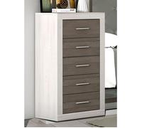 Chiffonnier, Meuble de Rangement Coloris Pin Andersen, pin Gris - Longueur 50 x Profondeur 34,6 x Hauteur 60 cm