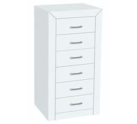 Chiffonnier Meuble de rangement en MDF et pin massif coloris blanc - Longueur 50 x Profondeur 40 x Hauteur 102 cm --