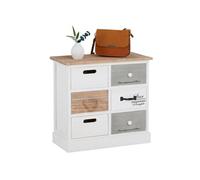 Chiffonnier SALVA avec 3x2 tiroirs, en bois blanc et brun