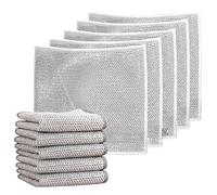 Chiffons à vaisselle en fil métallique polyvalents pour humides et secs, torchon multifonctionnel anti-rayures, chiffons à vaisselle en fil métallique double couche, torchons en microfibre (10pièces)