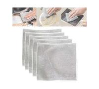 Chiffons de lavage de vaisselle en fil polyvalents pour humide et sec, torchon métallique multifonctionnel anti-rayures, linges à vaisselle à récurer, chiffon de nettoyage torchon magique (5PCS)