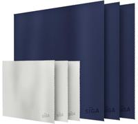 Chiffons de Nettoyage en Microfibre pour Verres, Lunettes, Écrans de Télévision, Tablettes et Polissage Porcelaine Argentée, 3 en Bleu Marine, 40,6 x 40,6 cm, 3 en Gris, 15 x 18 cm