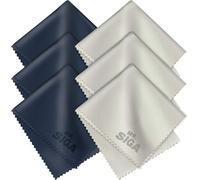 Chiffons de Nettoyage, Lot de 6, en Microfibre Surchoix pour Lentilles, Lunettes, Ecrans, Tablettes, Glasse, 6 x 7 Pouces (15 x 18 cm), Marine/Gris.[F42]