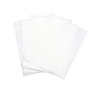 Chiffons de Nettoyage pour Bijoux 10 pièces argent chiffon de polissage nettoyage doux propre lingette d'essuyage for or bijoux outils(6x8cm White)