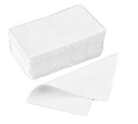 Chiffons de Nettoyage pour Bijoux 50 pièces argent chiffon de polissage nettoyage doux propre lingette d'essuyage for or bijoux outil(10x6cm White)
