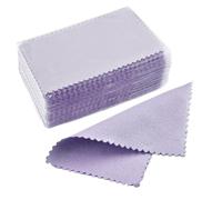 Chiffons de Nettoyage pour Bijoux 50 pièces argent chiffon de polissage nettoyage doux propre lingette d'essuyage for or bijoux outil(10x6cm Purple)