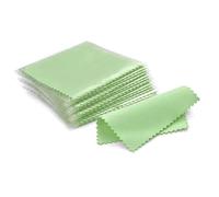 Chiffons de Nettoyage pour Bijoux 50 pièces argent chiffon de polissage nettoyage doux propre lingette d'essuyage for or bijoux outil(8x8cm Green)