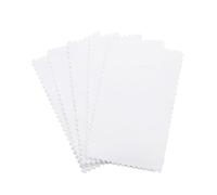 Chiffons de Nettoyage pour Bijoux Chiffon de polissage for argent, chiffons nettoyage, chiffon d'essuyage doux, Anti-ternissement, outils for accessoires bijoux(White 6x10cm 50Pcs)