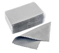 Chiffons de Nettoyage pour Bijoux Chiffon de polissage for argent, nettoyage bijoux, Anti-ternissement, chiffon d'essuyage doux réutilisable for garder les brillants, outils(10x6.5 Gray 50Pcs)