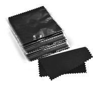 Chiffons de Nettoyage pour Bijoux Chiffon de polissage for argent, plusieurs couleurs, chiffon nettoyage doux, d'essuyage for outil bijoux en et or, 10 pièces 8x8cm(Black)
