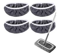 Chiffons de Serpillière Microfibre pour Swiffer Sweeper Chiffons De Sol Humides Et SèChe en Microfibre Kit RéUtilisables Mop Tissus de Balayage secs et humides (Lot de 4, Balai Non Inclus)